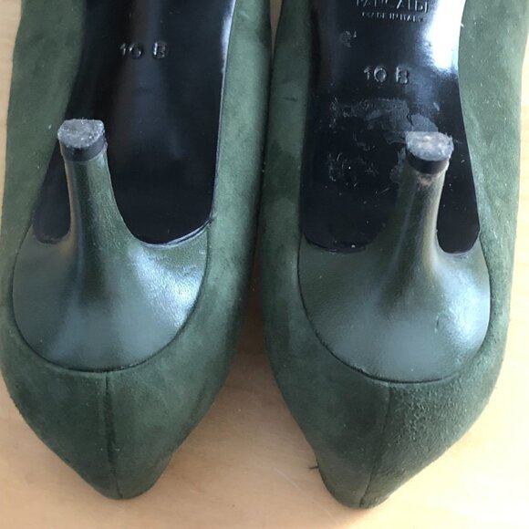 Pancaldi 1888 Pointed Toe Suede Leather Kitten Heels Pumps - Picture 8 of 10